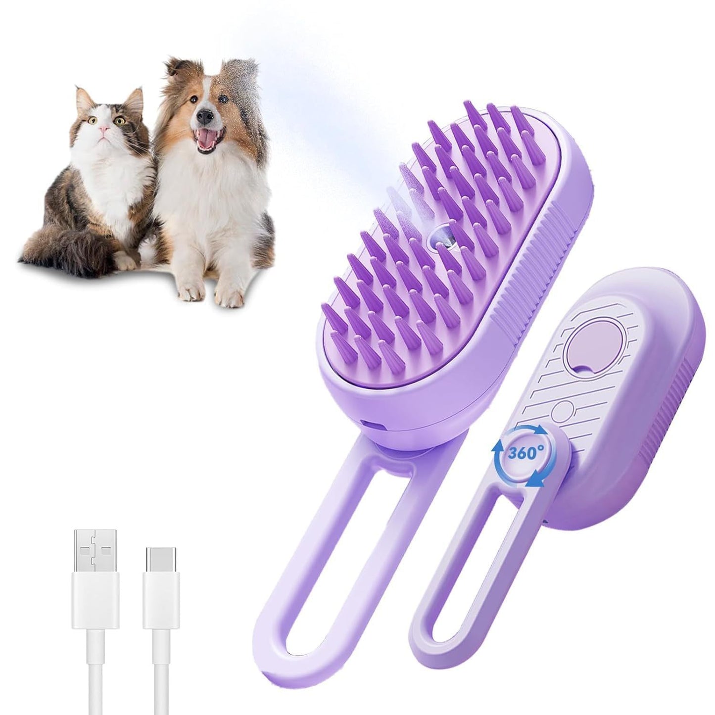 3-in-1-Dampfbürste für Tiere