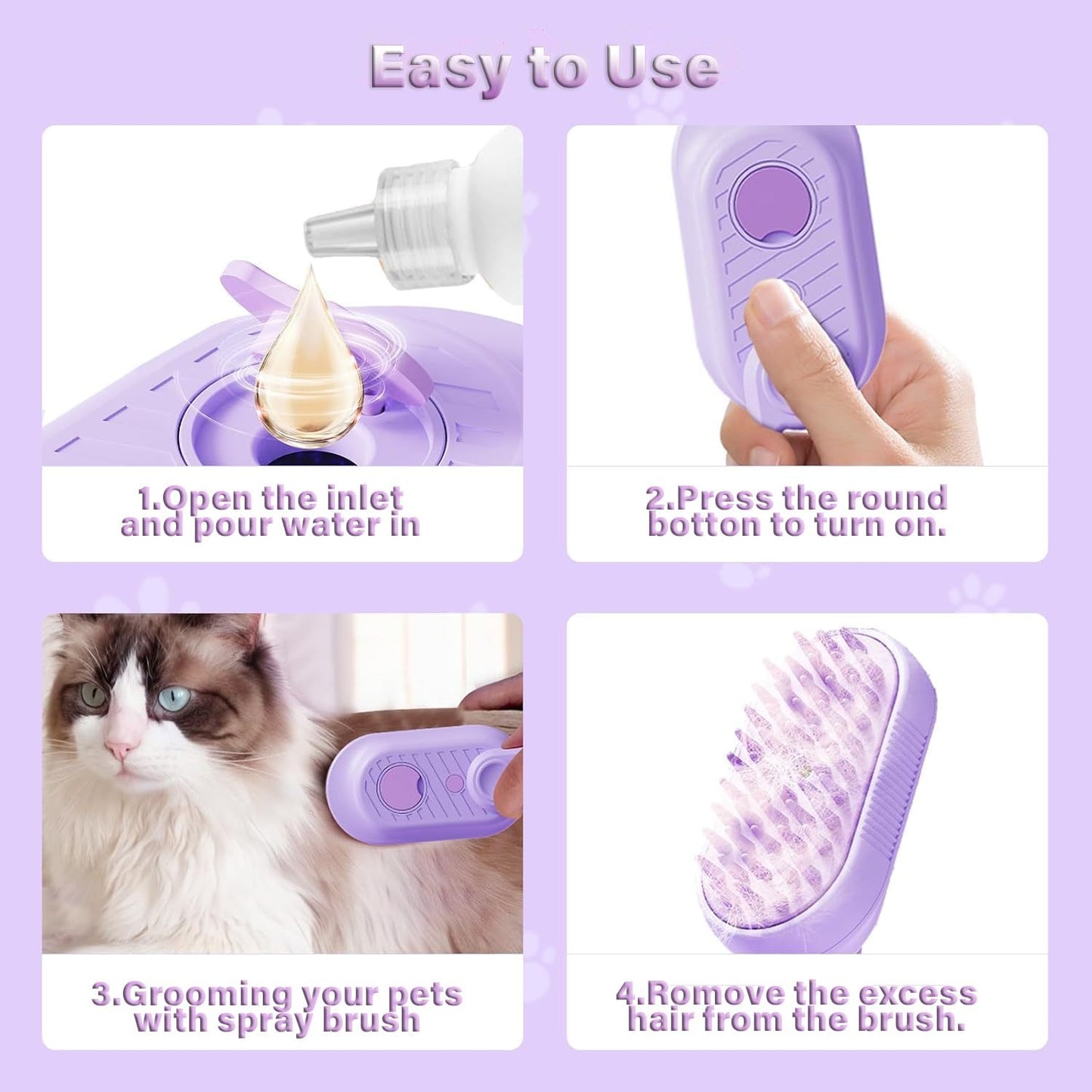 3-in-1-Dampfbürste für Tiere