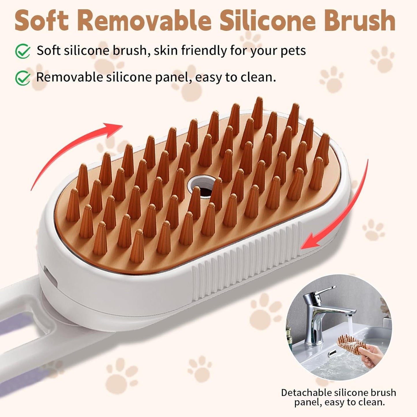 3-in-1-Dampfbürste für Tiere