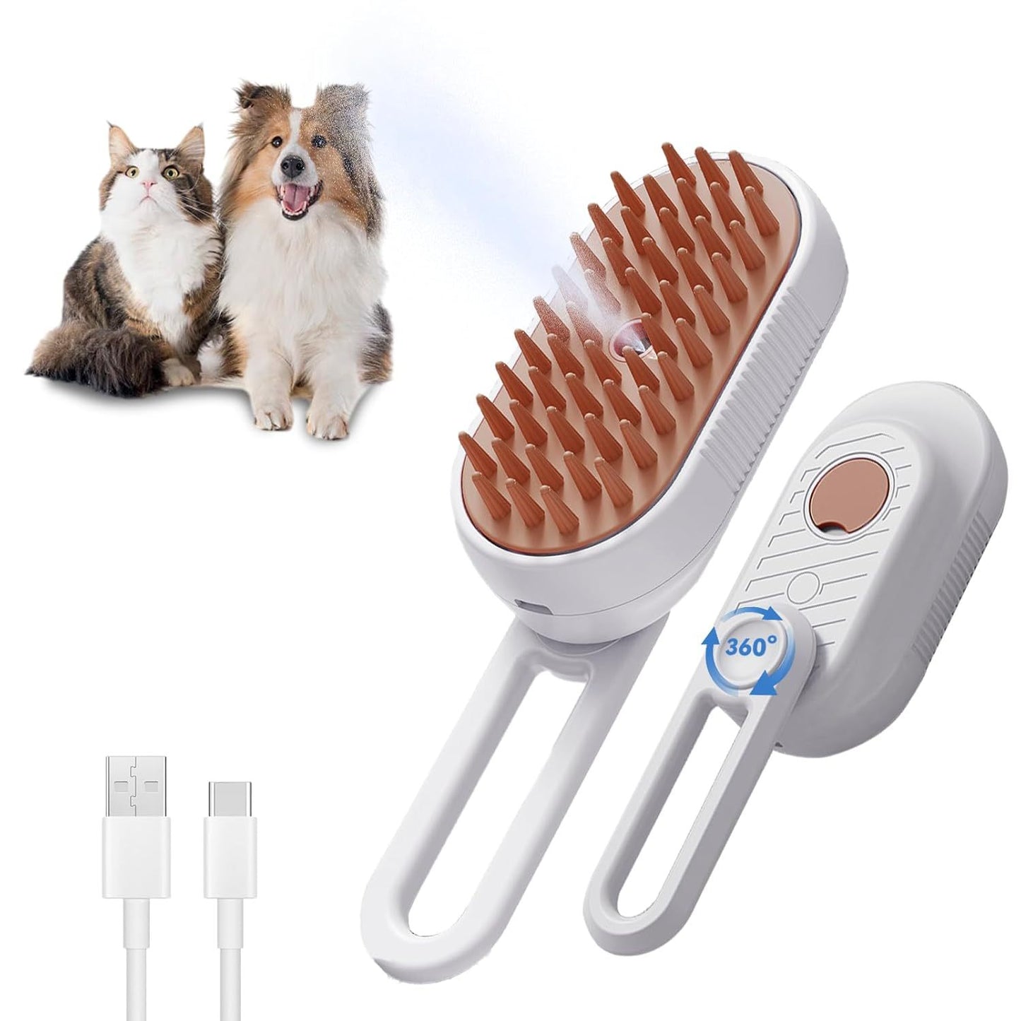 3-in-1-Dampfbürste für Tiere